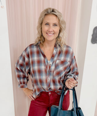 Fashion Perfect Plaid Top - Bray and Em Boutique