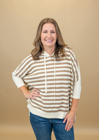 Feel Cool Stripe Textured Hoodie - Bray and Em Boutique