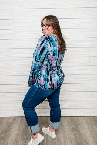 Final Sale: Brush Stroke Twist Top - Bray and Em Boutique