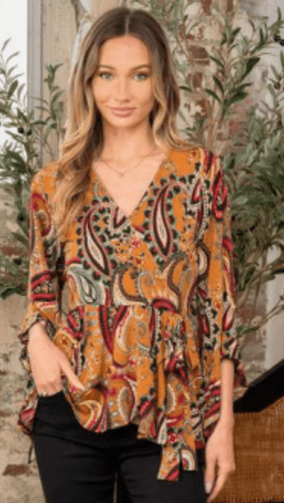 FINAL SALE: Floral Angel Sleeve Top - Bray and Em Boutique