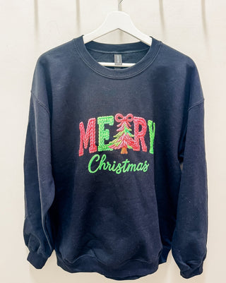 FINAL SALE: Knotted Festivities "Merry Christmas" Sweatshirt - Bray and Em Boutique