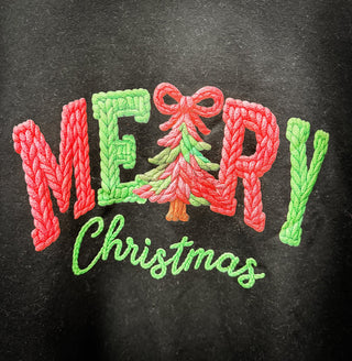 FINAL SALE: Knotted Festivities "Merry Christmas" Sweatshirt - Bray and Em Boutique