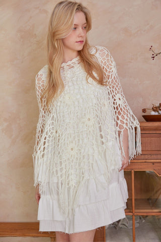 FINAL SALE Mello: Sunflower Crochet Poncho - Bray and Em Boutique