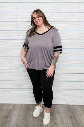 Final Sale: Monochrome Edge Shirt - Bray and Em Boutique