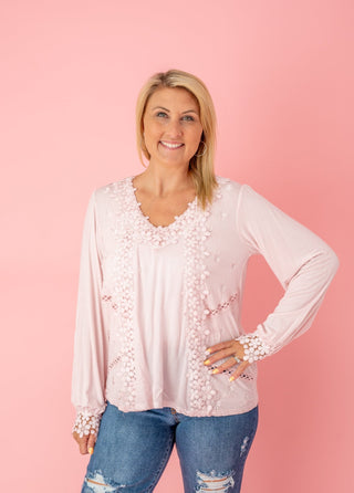 FINAL SALE POL: Feminine Embroidery Top - Bray and Em Boutique