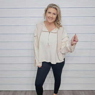 FINAL SALE POL: Quarter Zip Hoodie - Bray and Em Boutique