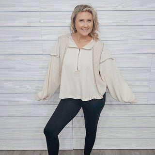 FINAL SALE POL: Quarter Zip Hoodie - Bray and Em Boutique