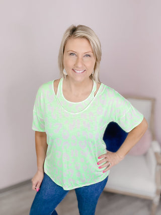 FINAL SALE Sew In Love: Neon Cheetah Halter Tee - Bray and Em Boutique
