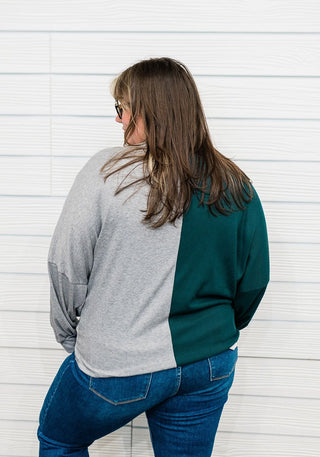 Final Sale: The Emerald Breeze Color - Block Sweater - Bray and Em Boutique