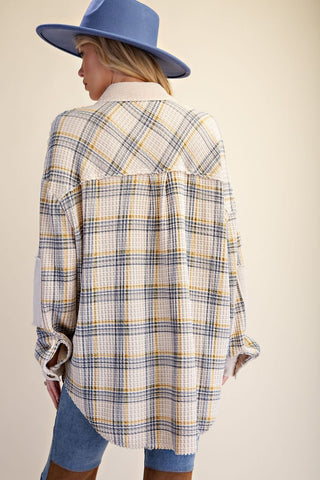 Firelight Plaid Corduroy Shacket - Bray and Em Boutique