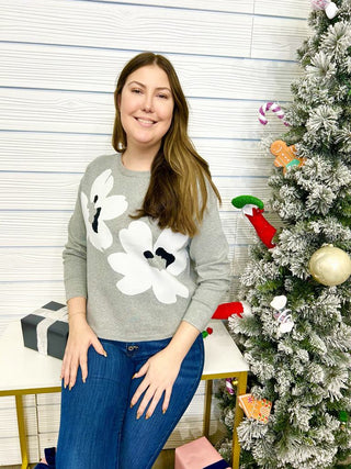 Floral Embrace Pullover Sweater - Bray and Em Boutique