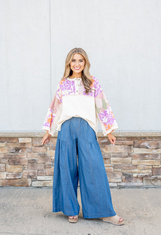 Floral Escapade Button Front Top - Bray and Em Boutique
