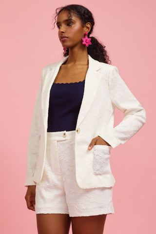 Floral Outlines Lace Blazer - Bray and Em Boutique