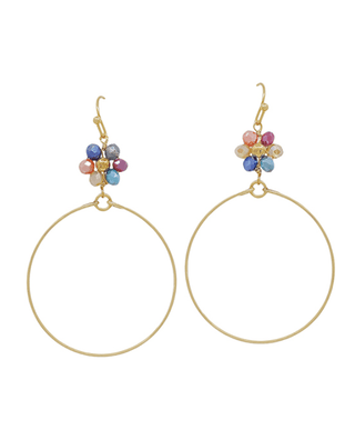 Flower Beads Wire Drop Earring - Bray and Em Boutique