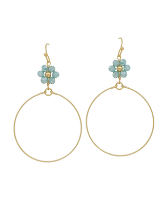 Flower Beads Wire Drop Earring - Bray and Em Boutique