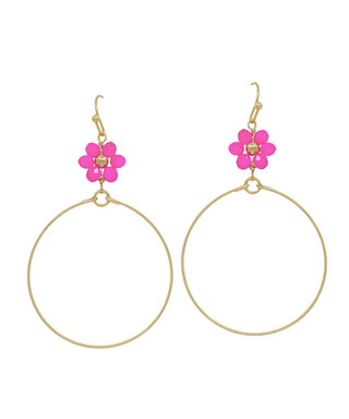 Flower Beads Wire Drop Earring - Bray and Em Boutique