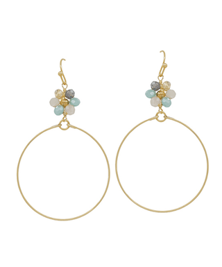 Flower Beads Wire Drop Earring - Bray and Em Boutique