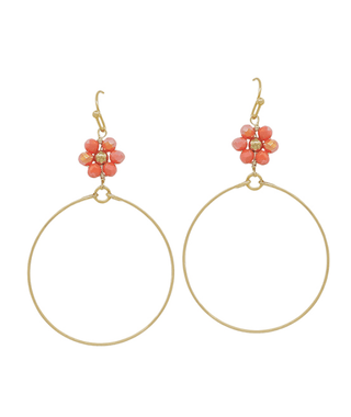 Flower Beads Wire Drop Earring - Bray and Em Boutique