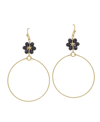 Flower Beads Wire Drop Earring - Bray and Em Boutique