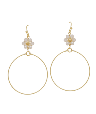 Flower Beads Wire Drop Earring - Bray and Em Boutique