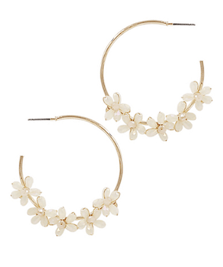 Flower Border Hoop Earrings - Bray and Em Boutique