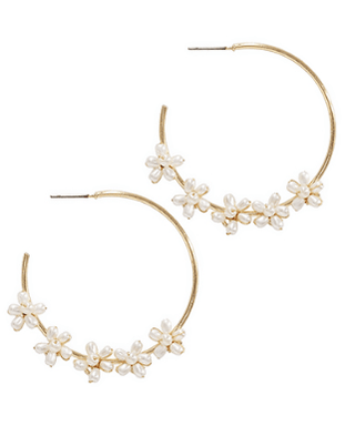 Flower Border Hoop Earrings - Bray and Em Boutique