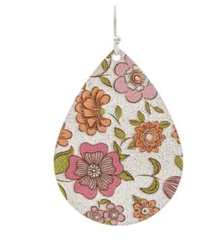 Flower Print Teardrop Earring - Bray and Em Boutique