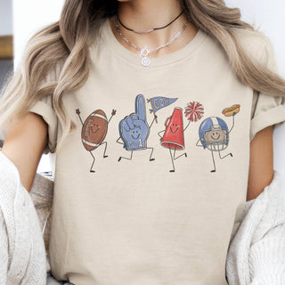 Celebrate football season in style with the&nbsp;Doodle Fanatic Graphic Tee. Designed in a versatile beige color, this vintage-inspired tee features a playful collage of football-themed doodles that brings the perfect mix of sporty spirit and retro charm. It’s an easy game-day favorite for tailgates, Friday night lights, school spirit events, and cheering on your favorite team.

• Beige football graphic tee
• Fun football doodle collage with vintage-inspired style
• 50% polyester, 50% cotton blend
