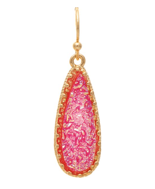 Fuchsia Druzy Drop Earrings - Bray and Em Boutique