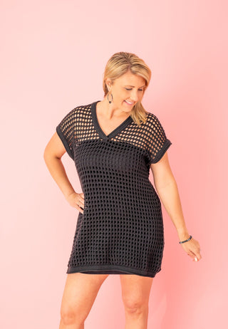 Full Of Sass Crochet Tunic Mini Dress - Bray and Em Boutique