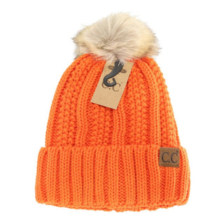 Fur Lined And Fur Pom Beanie - Bray and Em Boutique