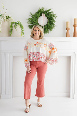 Garden Radiance Floral Mix Top - Bray and Em Boutique