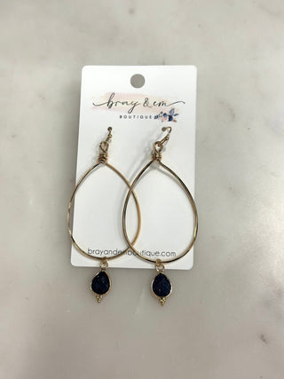 Gemstone Glow Teardrop Earrings - Bray and Em Boutique