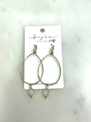 Gemstone Glow Teardrop Earrings - Bray and Em Boutique