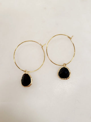 Gemstone Hoop Earring - Bray and Em Boutique
