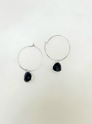 Gemstone Hoop Earring - Bray and Em Boutique
