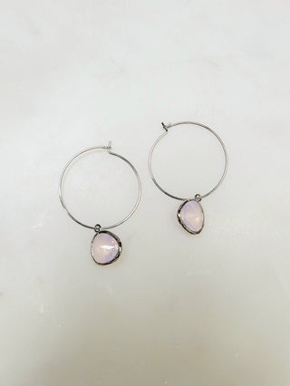 Gemstone Hoop Earring - Bray and Em Boutique