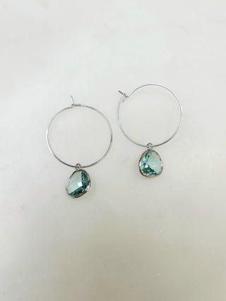 Gemstone Hoop Earring - Bray and Em Boutique