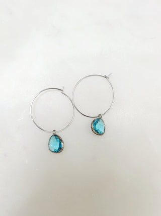 Gemstone Hoop Earring - Bray and Em Boutique