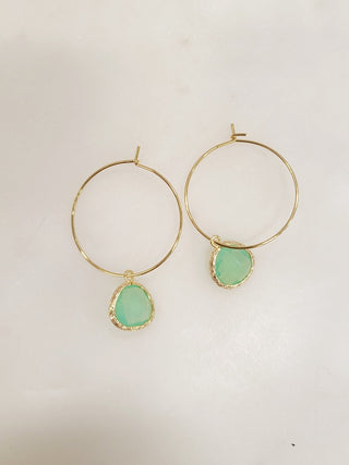 Gemstone Hoop Earring - Bray and Em Boutique