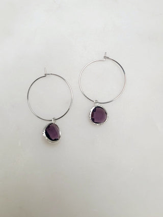 Gemstone Hoop Earring - Bray and Em Boutique