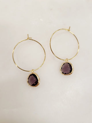 Gemstone Hoop Earring - Bray and Em Boutique