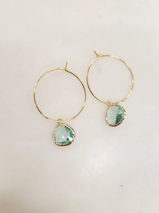 Gemstone Hoop Earring - Bray and Em Boutique