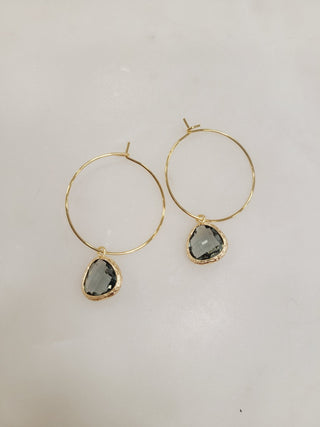 Gemstone Hoop Earring - Bray and Em Boutique