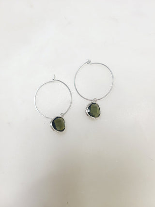 Gemstone Hoop Earring - Bray and Em Boutique