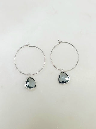 Gemstone Hoop Earring - Bray and Em Boutique