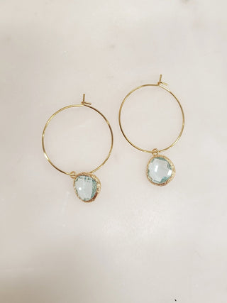Gemstone Hoop Earring - Bray and Em Boutique