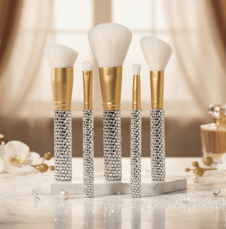 Genie 5 piece Diamond Brush Collection with Satin Case - Bray and Em Boutique