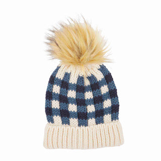 Gingham Pom Pom Beanie - Bray and Em Boutique