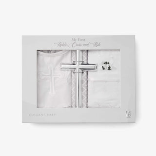 Girls Bible, Cross & Bib Christening Gift Set - Bray and Em Boutique
